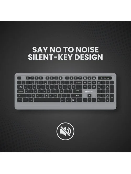 Portronics Key5 Combo Multimedia Wireless Keyboard & Mouse Combo (Grey