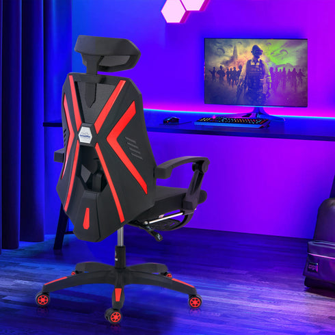 Lazer Pro Gaming Chair With Leg Support In Knitted Mesh Fabric