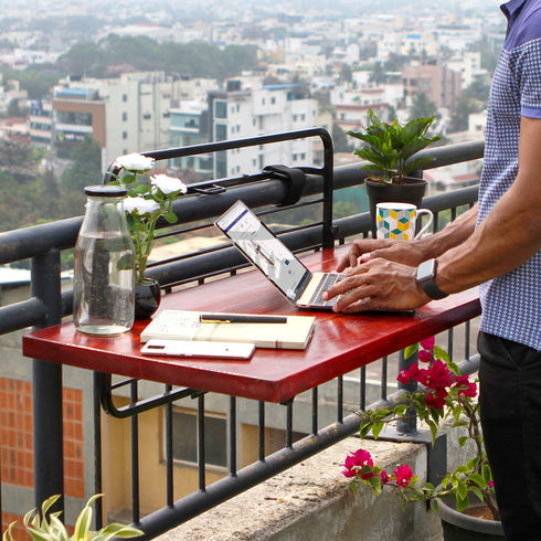 Versatile Balcony Table - The Multipurpose Balcony Table For A Versatile Space - Mahogany