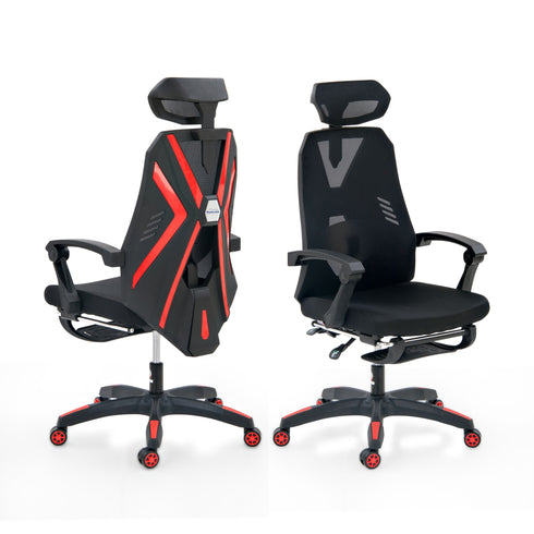 Lazer Pro Gaming Chair With Leg Support In Knitted Mesh Fabric