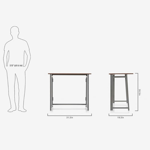 Cherry Foldable Study Desk