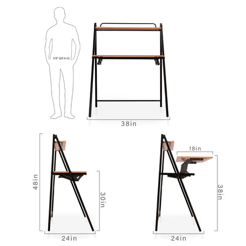 Sleaze Compact Lift Up Sit and Stand Table 3Ft