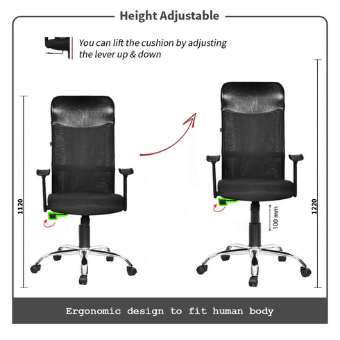 Rome High Back Chair in Chrome Base
