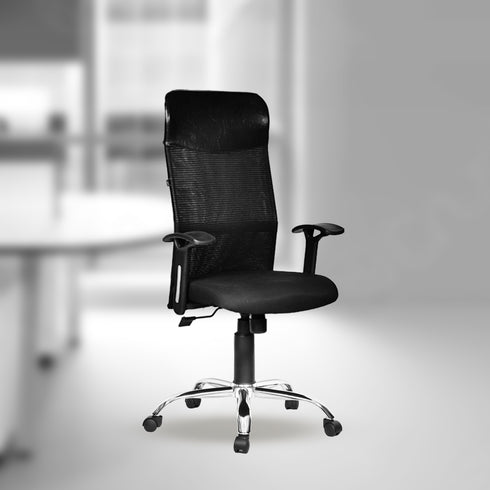 Rome High Back Chair in Chrome Base