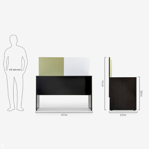 Luka Desk with White Board Marker and Pin Up Board (Flowery Wenge)