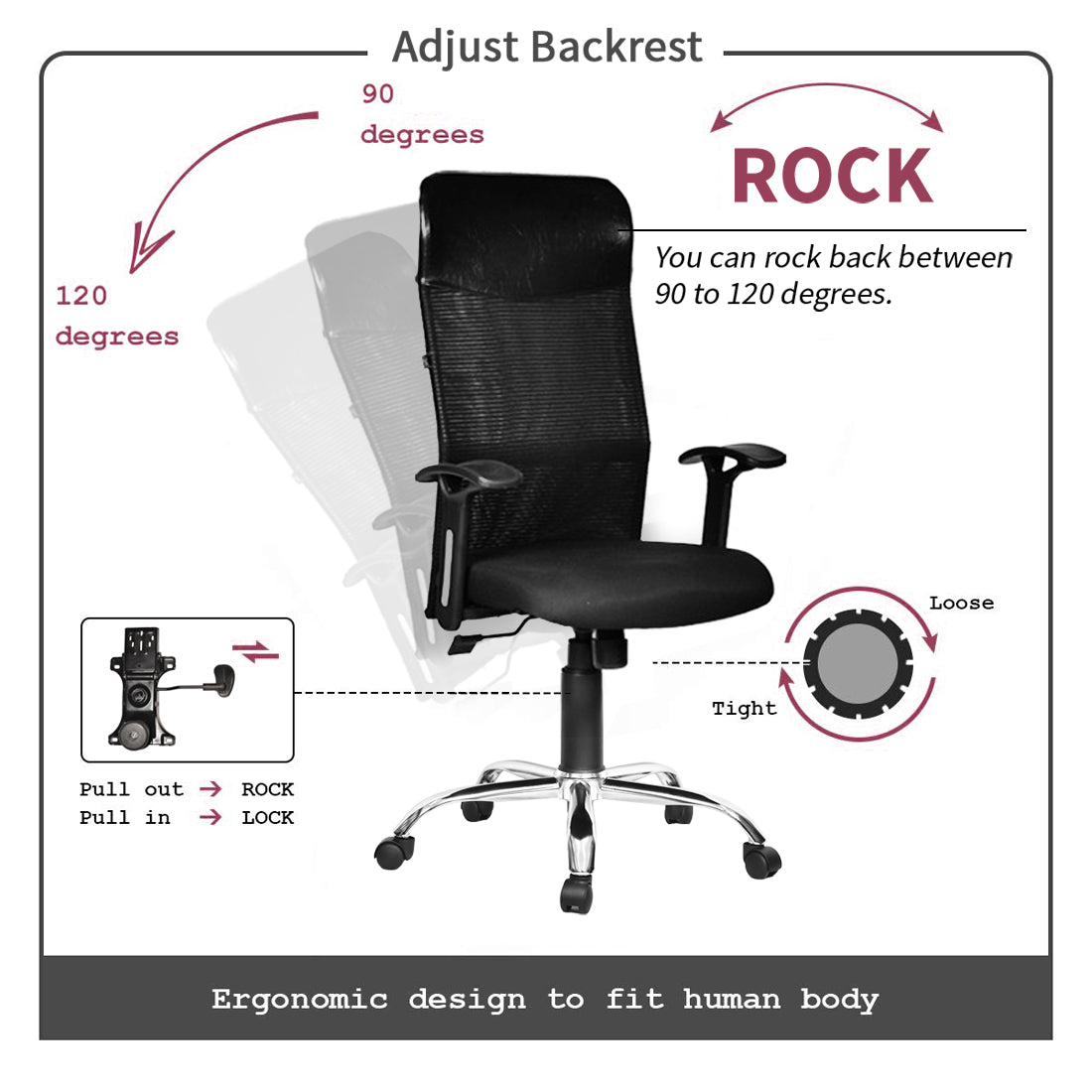 Rome High Back Chair in Chrome Base TheHomeOffice